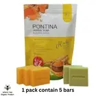 Soap bar Pontina Herbal Thai Spa Turmeric ginseng Soap Reduce Acne Whitenings