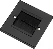 Brush Faceplate Cable Brush Wall Plate Black Single 1 Gang Wall Outlet Cable Entry Plate Tidy Mount Face Plate Cable Pass Through Insert for Wires Cable Entry Hole Cover Wall Mount Panel