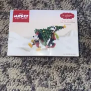Disney Mickey Friends Hand Painted Mickey & Goofy Tree Shopping Village Décor