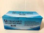1 box of 50 Blue Ear-Loop Face Masks, 3-PLY Polypropylene, Ultragard UG-ELM-B