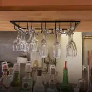 Iron Wall Mount Wine Glass Hanging Holder Goblet Stemware Storage Organiser Rack