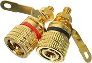 KALLORY 2Pcs Speaker Banana Jack Binding Post Connectors for Amplifier High Performance Terminal Connectors Material for Stable Signal Transmission Easy to Install Reliable