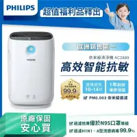 在飛比找Yahoo奇摩購物中心優惠-福利品 飛利浦PHILIPS 奈米級濾淨智能WiFix抗敏空