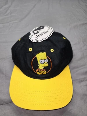 The Simpsons Bart Simpson Hat Cap Black Yellow Snapback Mad Engine Cotton New