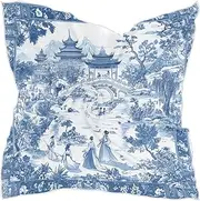 [sanluoli] Aesthetic Chinese Architecture Blue square silk scarf pashminas essentials head scarf for women for evening bufanda para mujer elegante, Aesthetic Chinese Architecture Blue