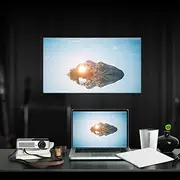 Richer-R Projector Screen,16:9 Portable Movies Screen No Holes Borders HD Projection Screen for Home Theater Movies Classroom Training Conference Room Presentation