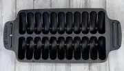 Outset Shrimp Black Cast Iron Grill and Serving Pan 22 Slots 76375