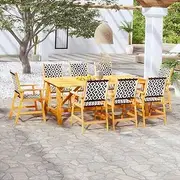 9 Piece Garden Dining Set Solid Wood Acacia Patio Bar Sets