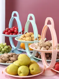 在飛比找松果購物優惠-家用北歐風多功能塑料果盤糖果盒零食盒客廳創意水果盤茶几收納盤