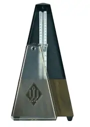 Wittner Maelzel 804K plastic pyramid pendulum mechanical metronome walnut grain