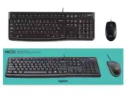 Logitech MK120 Plug & Play USB Corded/Wired Keyboard & Mouse Combo Black