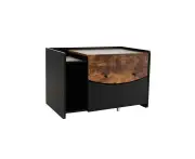 Costway Cat Litter Box Indoor Cat House Flip Door Pull-out Drawer Wooden Cat Furniture Living Room Entryway Black