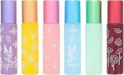 EXQUIMEUBLE 6pcs Essential Oil Roller Bottles Pattern Printed Refillable Bottles for Perfume Lightweight and Leak Travel Includes Colors