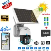 4G Solar Battery Powered Camera Outdoor Home Security Wireless Wifi Cam Pan Tilt