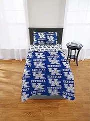 NCAA Kentucky Wildcats "Rotary" Twin XL Bed In a Bag Set, yellow, Twin XL