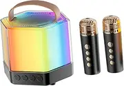 Kisangel Mini Karaoke Machine with Microphones Portable Singing Speaker for Adults for Birthday Parties and Home Gatherings Sound Easy Operation