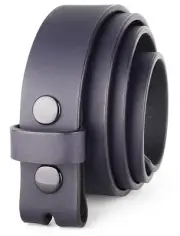 Belt for Buckles 100% Full Grain One Piece Leather Belt, w/Snaps 44 Navy 08