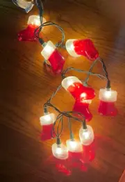 10ct Electric 5' String Lights STOCKING Fairy Christmas Tree Ornament Party Bulb