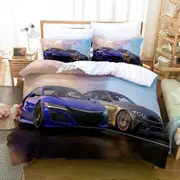 v2830 Bed Sheets Forza Sports Car Duvet Cover Set for Boys Bedroom Single Double Queen King Size Quilt Cover Pillowcase Bedding Set 3-Piece Bedding S