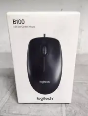 NEW Logitech B100 Full-size Corded Mouse