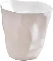 STARTIST Wrinkle Trash Bin, Round Waste Bin, Dustbin Bucket Garbage Can, Waste Paper Bin Basket for Washroom Household Living Room, White