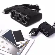 Car 3 Way Sockets Cigarette Lighter 2 USB Charger Adapter Splitter Output Power