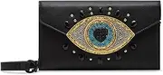 [Betsey Johnson] Women's Evil Eye Wallet On A Chain, Black, One Size, Black, One Size