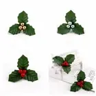12Pcs/set Cute Artificial Christmas Leaves Bonsai Plant Accessories Christmas