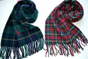 NWT POLO Ralph Lauren SCARF plaid Red Green in gift box Lambswool