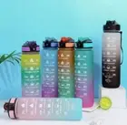 32oz Motivational Water Bottle w/ Straw & Time Marker | Gradient, Leakproof, BPA