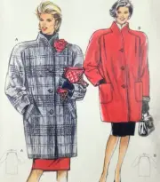 Vtg 1980s UC Burda 5303 Sew Pattern Misses Oversized Dress Coat Jacket Sz 14-26