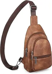 [SYTRAH] Sling Bag for Women, Crossbody Bags for Women Crossbody purse, Fanny Packs Chest Bag for Travel, Mocha Brown