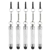 5pcs Stylus Pen for Touch Screens Crystal Diamond Capacitive Pens, White