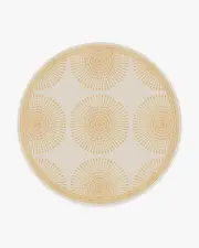 245' Round | Machine Washable Runner Rug | Kid & Pet Friendly | Indoor Rug | Jonathan Adler Santorini Ivory & Gold Rug | Ruggable
