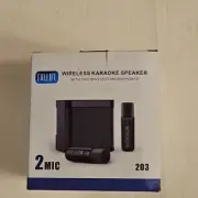 NEW YS-203 Bluetooth Karaoke Speaker with 2 Wireless Microphones - White