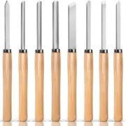8 Piece Heavy Duty Wood Turning Chisel Set, Lathe Chisel Cutting Tools, (3) G...
