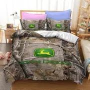 v2517 Bed Sheets John Deere Tractor Logo Pattern Duvet Cover Set Children Super Bed Sheets IU2517