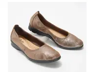 Clarks Jenette Ease Women's Flat 8M OR 11W Grey Pewter Metallic Leather Slip-onS