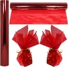 Red Cellophane Wrap Roll, 100Ft X 16", 2.3 Mil Thick, for Gifts and Crafts
