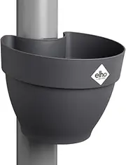 elho Vibia Campana Downpipe Planter 40 - Flower Pot for Rain Pipe - Vertical Garden - 100% Recycled Plastic - Diameter 21.6 x Height 16.3 cm - Black/Anthracite