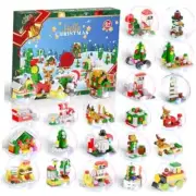 Advent Calendar 2024 - Xmas Themed Building Toys - 24 Days Christmas Plastic