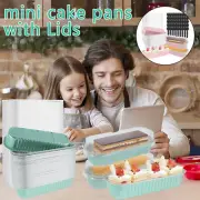 50Pcs Mini Cake Pans Set with Lids and Fork Spoons 200ml Non-Stick Foil♊