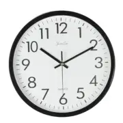 10 Inch Wall Clock, Quartz Battery Operated Silent Round Wall Clocks, Black