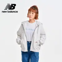 在飛比找PChome24h購物優惠-【New Balance】刺繡NB休閒連帽外套_女性_淺灰色