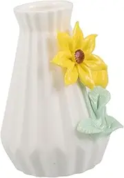 HAPINARY Floral Vase Minimalist Ceramic Tabletop Vase for Dried Flowers Aroma Diffuser Versatile Home Decor for Living Office Wedding Centerpieces Unique Pretty Design