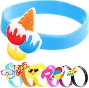Yardwe 10pcs Orange Silicone Bracelet Party Favors Boys and Girls Toys Cartoon Wristbands Random Style
