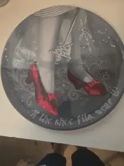 Wizard Of Oz Round Tray With Red Slippers