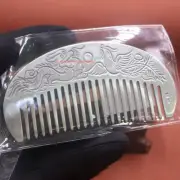 Solid 999 Fine Silver Cute Comb With Dragon Phoenix Pattern Small Portable Comb
