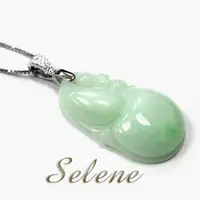 在飛比找蝦皮商城優惠-【Selene】芙蓉種帶翠翡翠葫蘆墜(A貨翡翠)