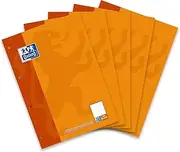 Oxford Schule Examination Pad A4 Lined with Margin 50 Sheets Orange Pack of 5